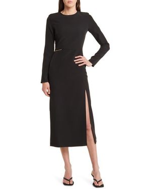 Moon River Chain Detail Sheath Dress - Black