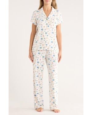 Tart Collections Ginnie Brushed Jersey Pajamas - White