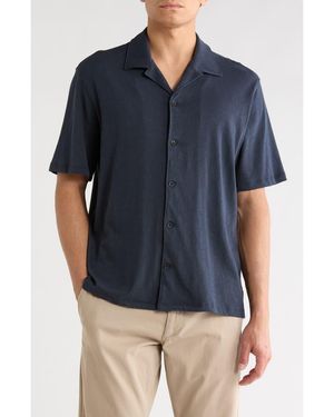 Rag & Bone Slub Cotton Camp Shirt - Blue