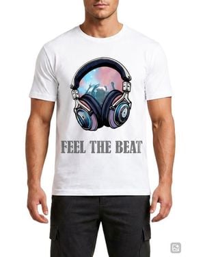 Bayyork Feel The Beat Graphic T-Shirt - White