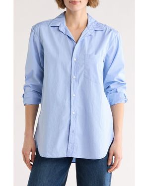 Frank & Eileen Boyfriend Cotton Button-Up Shirt - Blue