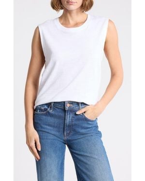 Faherty Sunwashed Slub Muscle Tank - Blue