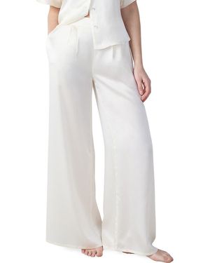 Etam Pearly Silk Wide Leg Pajama Pants - Gray