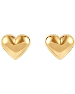 Frankie & Zoe Puffed Heart Stud Earrings - Metallic