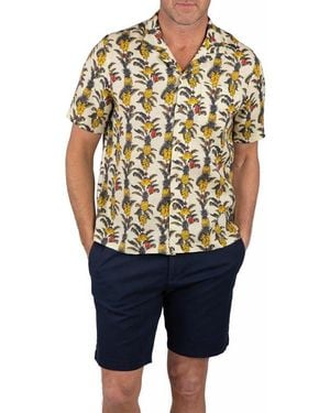 Tailor Vintage Stretch Cotton Cabana Shirt - Blue