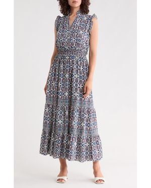 Max Studio Floral Maxi Dress - Blue