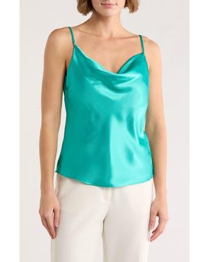 Matty M Cowl Neck Satin Camisole - Blue