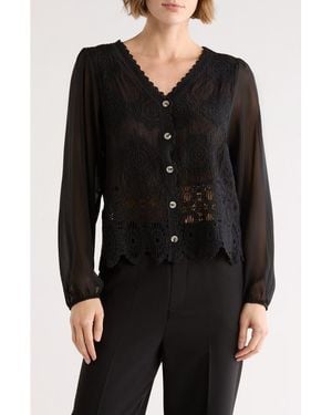 Forgotten Grace Floral Embroidered Cardigan - Black