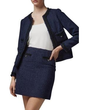 LK Bennett Charlee Tweed Jacket - Blue