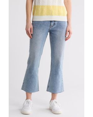 Vigoss Raw Hem Mid Rise Crop Bootcut Jeans - Blue