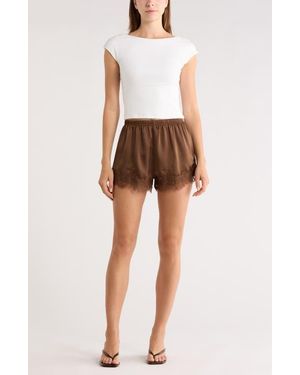 Leith Lace Trim Satin Shorts - Multicolor
