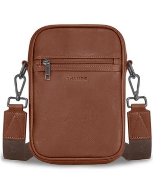 CHAMPS Onyx Leather Vertical Crossbody Bag - Brown