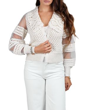 Saachi Crochet Cardigan - White