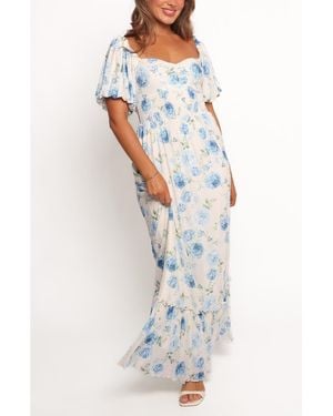 Petal & Pup Devon Short Sleeve A-Line Maxi Dress - White