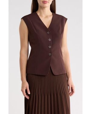 Gemma Jane V-Neck Vest - Brown