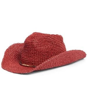 Vince Camuto Bead Trim Cowgirl Hat - Red