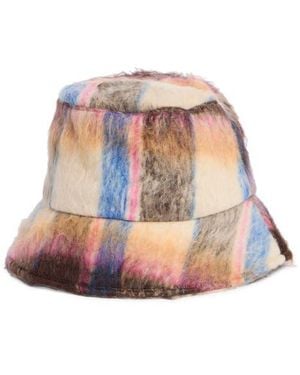 Steve Madden Tartan Plaid Bucket Hat - White