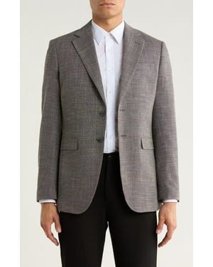 Tahari Slim Fit Plaid Sport Coat - Gray