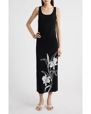 Sam Edelman Floral Knit Maxi Dress - Black