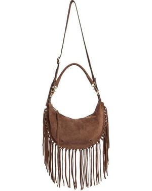 Rebecca Minkoff Darren Slim Fringe Suede Crossbody Bag - Metallic