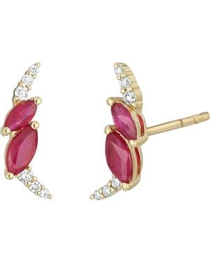 Bony Levy El Mar Ruby & Diamond Stud Earrings - Pink