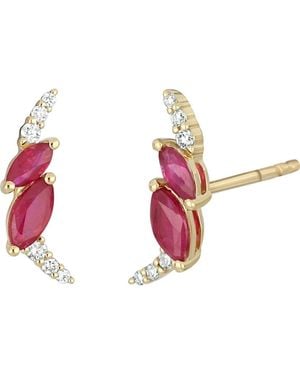Bony Levy El Mar Ruby & Diamond Stud Earrings - Pink