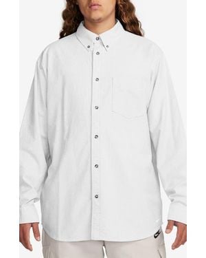 Nike Life Oversize Button-Down Oxford Shirt - White