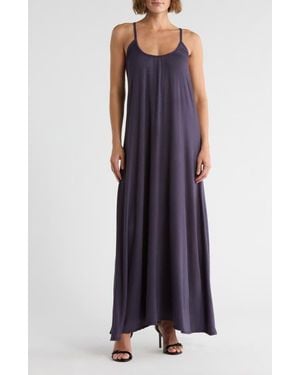 Go Couture Scoop Neck Maxi Dress - Blue