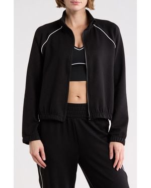 90 Degrees Softlite Moonlight Zip Bomber Jacket - Black