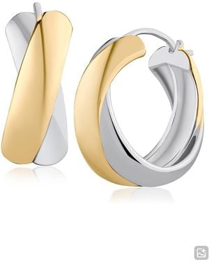 Jardin Ribbon Two-Tone Crisscross Hoop Earrings (Nordstrom Exclusive) - White