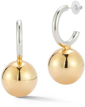Glaze Jewelry Two Tone Hoop Earrings - Natural