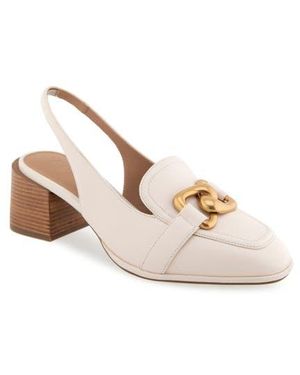 Aerosoles Allure Almond Toe Slingback Heels - Natural