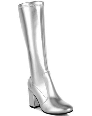 Rag & Co Halara Water Repellent Knee High Boot - White