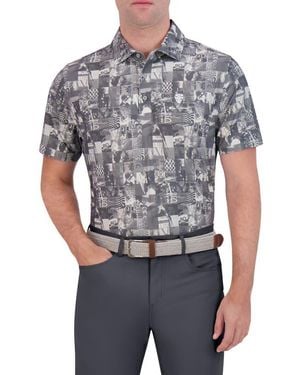 Ben Sherman Collage Tech Jersey Golf Polo - Gray
