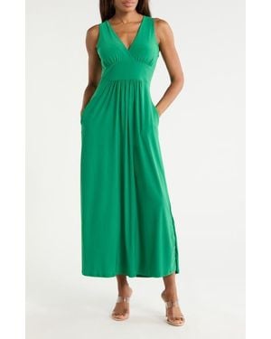 WEST K Sleeveless V-Neck Midi Dress - Green