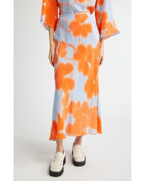 Marimekko Ekspressio Ketunleipä Cupro Maxi Skirt - Orange