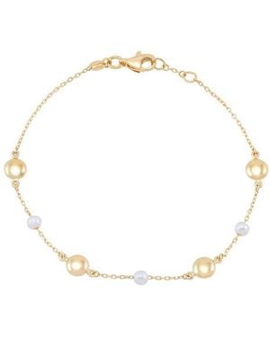Frankie & Zoe Bead & Cultured Freshwater Pearl Station Bracelet - White