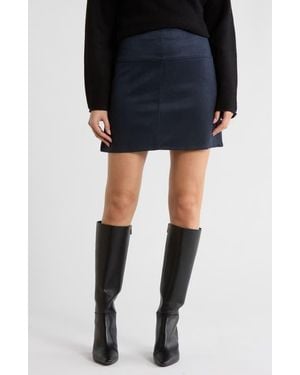 Max Studio Faux Suede A-Line Miniskirt - Blue