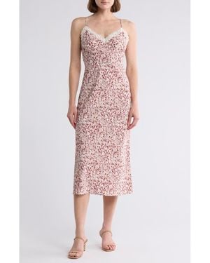 Lush Lace Trim Slipdress - Pink