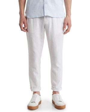 14th & Union Linen Blend Trim Fit Pants - Gray