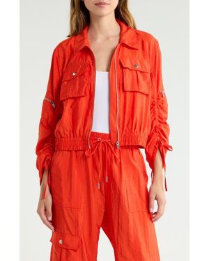 Cinq À Sept Genevive Ruched Sleeve Jacket - Red