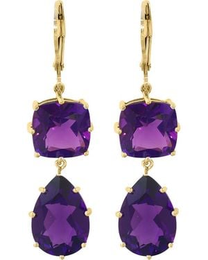 Effy Amethyst Double Drop Earrings - Purple