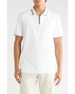Tom Baine Performance Zip Polo - White