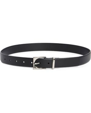 Nordstrom Rack Square Buckle Leather Belt - Black