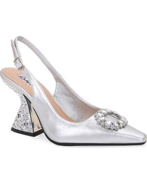 Lady Couture Spotlight Pointed Toe Slingback Pump - White