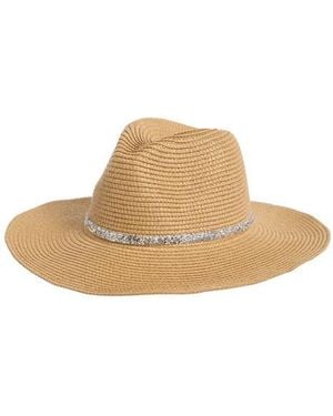 David & Young Metallic Band Straw Cowboy Hat - Natural