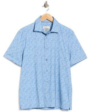 Bugatchi Short Sleeve Woven Shirt - Blue