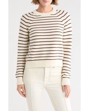 French Connection Mozart Stripe Crewneck Sweater - White