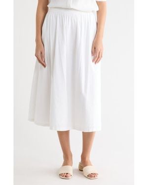 Caslon Yarn Dye Linen Blend Midi Skirt - White