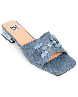 Ninety Union Charm Crystal Embellished Sandal - Blue